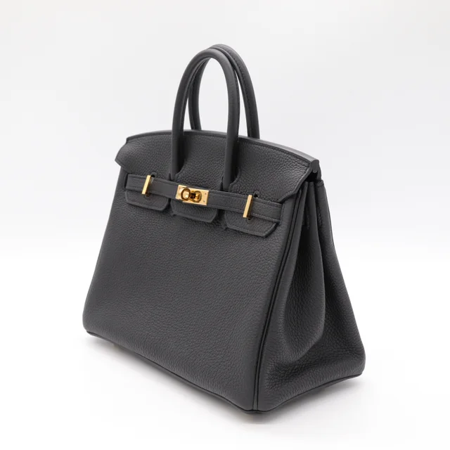 (Super new ♥️ complete accessories) Hermès Birkin 25 BK25 black with gold hardware Togo calfskin handbag platinum package C engraving in Togo leather from Popchill, photo 4 of 22