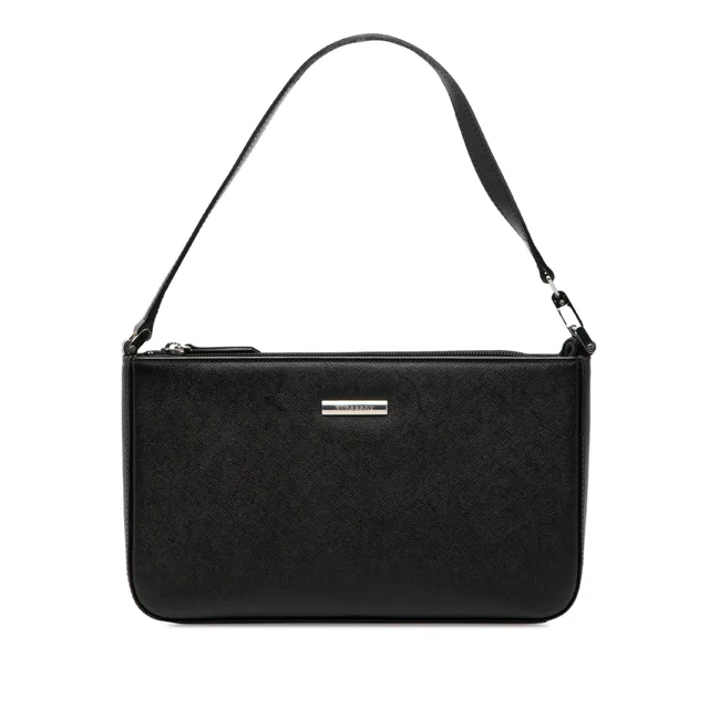 Black Burberry Leather Shoulder Bag in Black Leather from Designer Revival