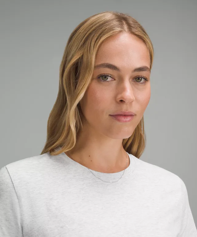 lululemon Organic Cotton Straight-Hem Crewneck T-Shirt in Heathered Core Ultra Light Grey, photo 4 of 5 from lululemon