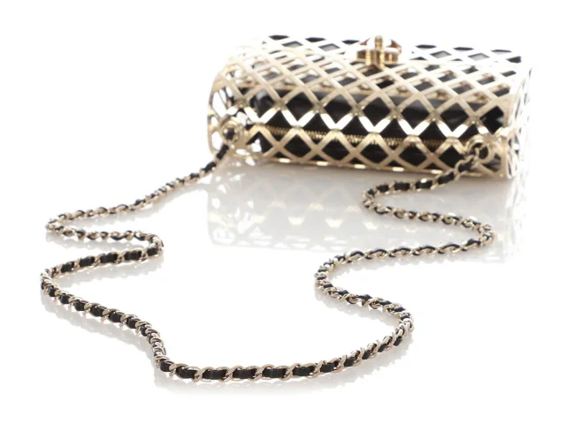 Chanel Small Gold Metal Cage Flap in Gold from Ann's Fabulous Finds, photo 1 of 1