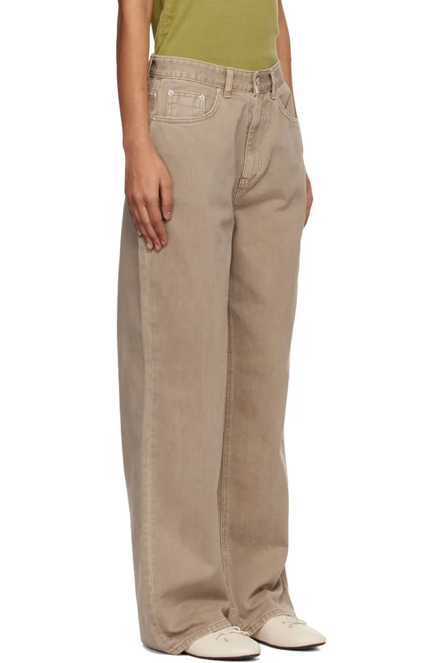 Dunst Beige Relaxed Wide Jeans, photo 2 of 4 from SSENSE
