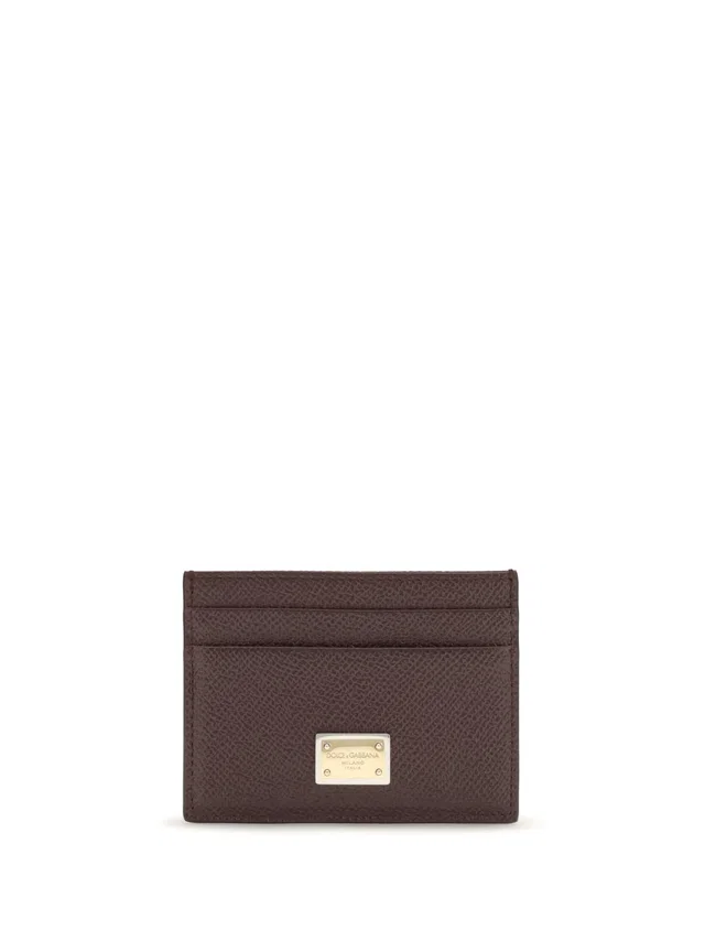 Dolce & Gabbana Calf Leather Card Case — Burgundy Wallets Purses in Burgundy Calfskin from HEWI