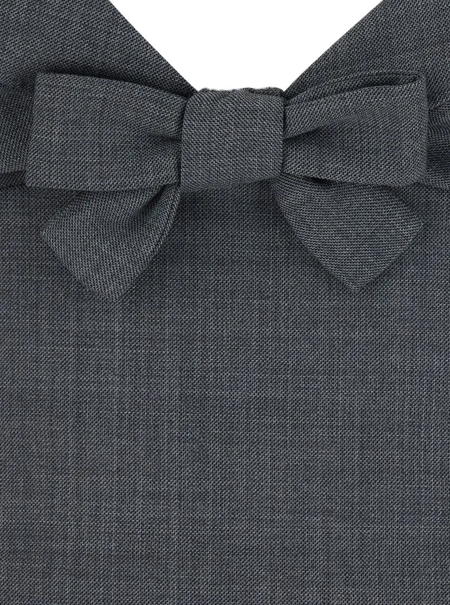 SHUSHU/TONG Grey Top with knot detail on the front in wool and fabric Blend woman in Grey 50% Wool 50% Polyester, photo 6 of 6 from Gaudenzi Boutique