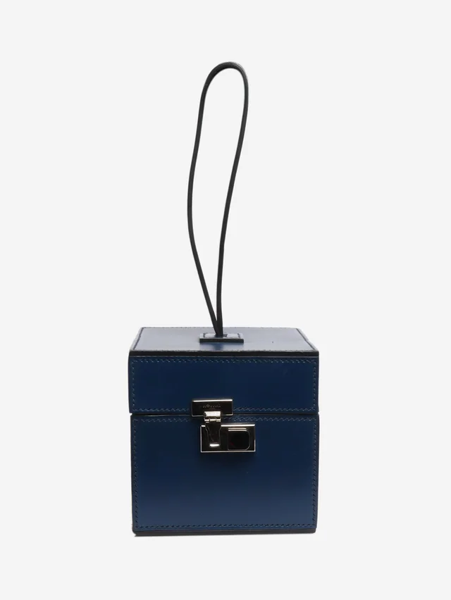 Moynat Navy leather box bag in Navy Leather from Sign of the Times