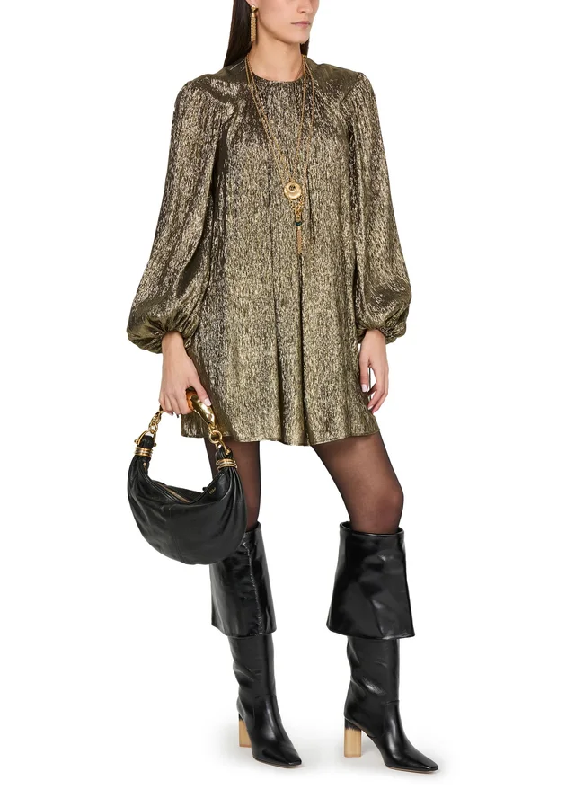 CHLOE Metallic mini dress in Gold 71% silk, 29% metalic polyester, photo 6 of 6 from 24S (Canada)