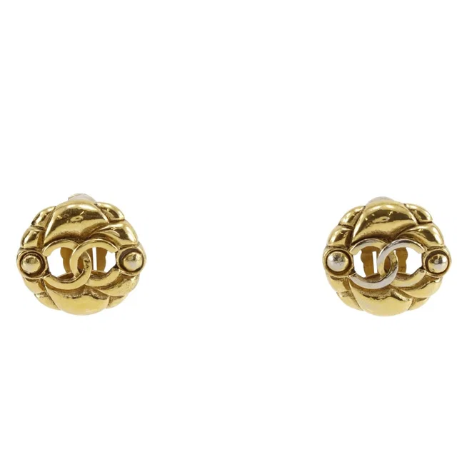 Chanel CC Logo Vintage Gold Plated 23 Earrings in Gold from The Reluxe