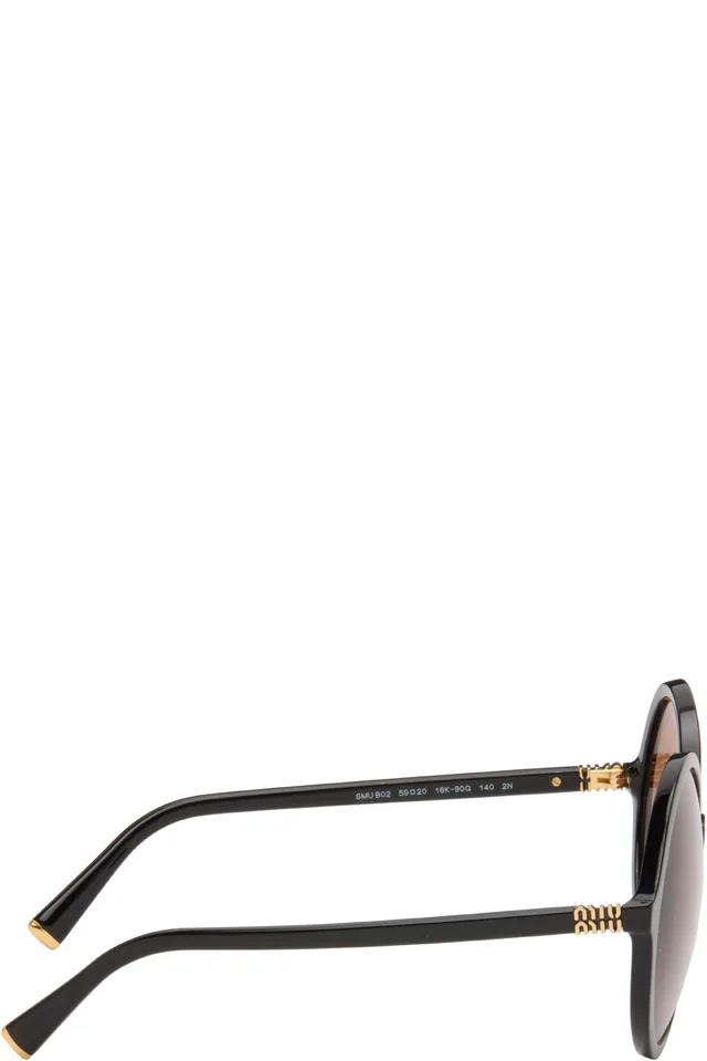 Miu Miu Eyewear Black 'Miu Regard' Sunglasses, photo 2 of 4 from SSENSE