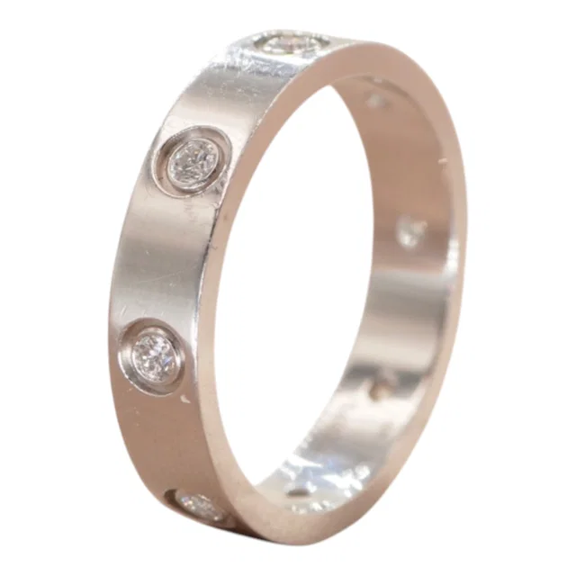 Cartier Love 8 Diamond Ring White Gold, Small Model #52 in White from Luxury Promise