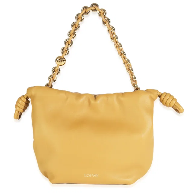 Loewe Sahara Nappa Mini Flamenco Crossbody Beige Leather Handbag in Beige Nappa leather from HEWI