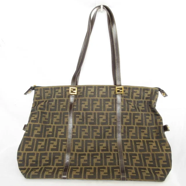Fendi Vintage Zucca Pattern Tote Bag Brown Black in Black from The Reluxe