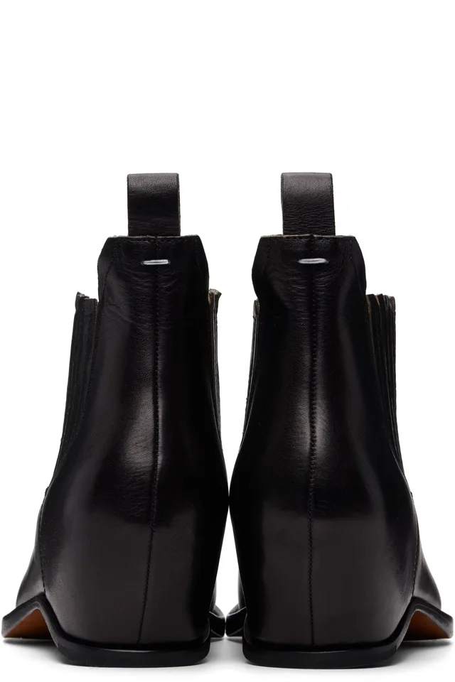 Maison Margiela Black Heel-less Western Chelsea Boots, photo 2 of 5 from SSENSE