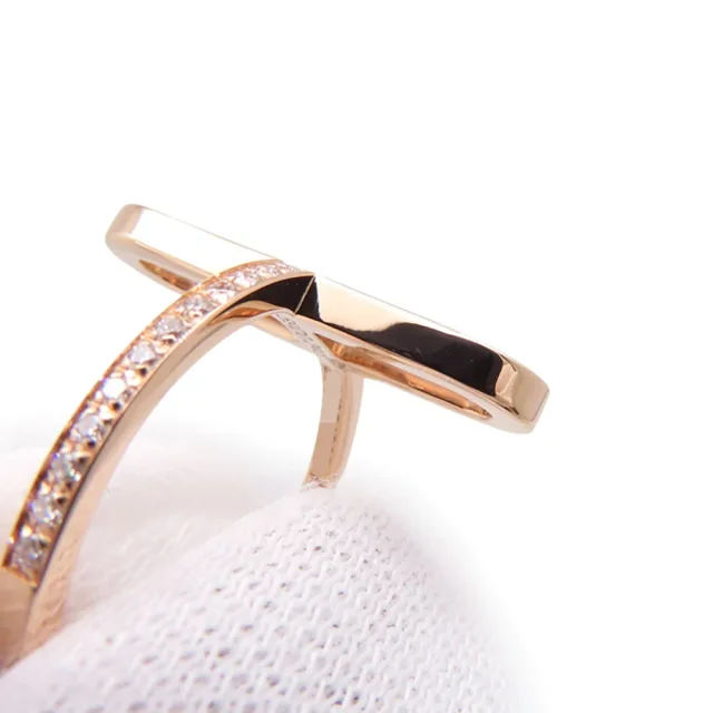 Hermès Ever Chaine d'Ancre Diamond Ring Size PM/50/#10H118643B 18K Pink Gold in Pink from GALLERY RARE, photo 6 of 10