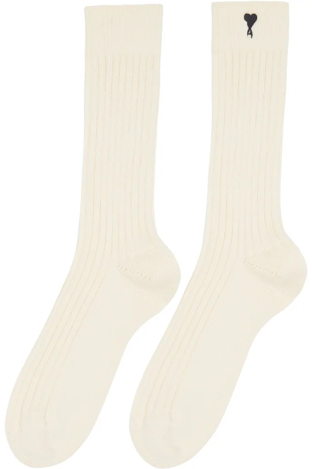 AMI Paris Three-Pack Multicolor Ami De Coeur Socks, photo 7 of 7 from SSENSE