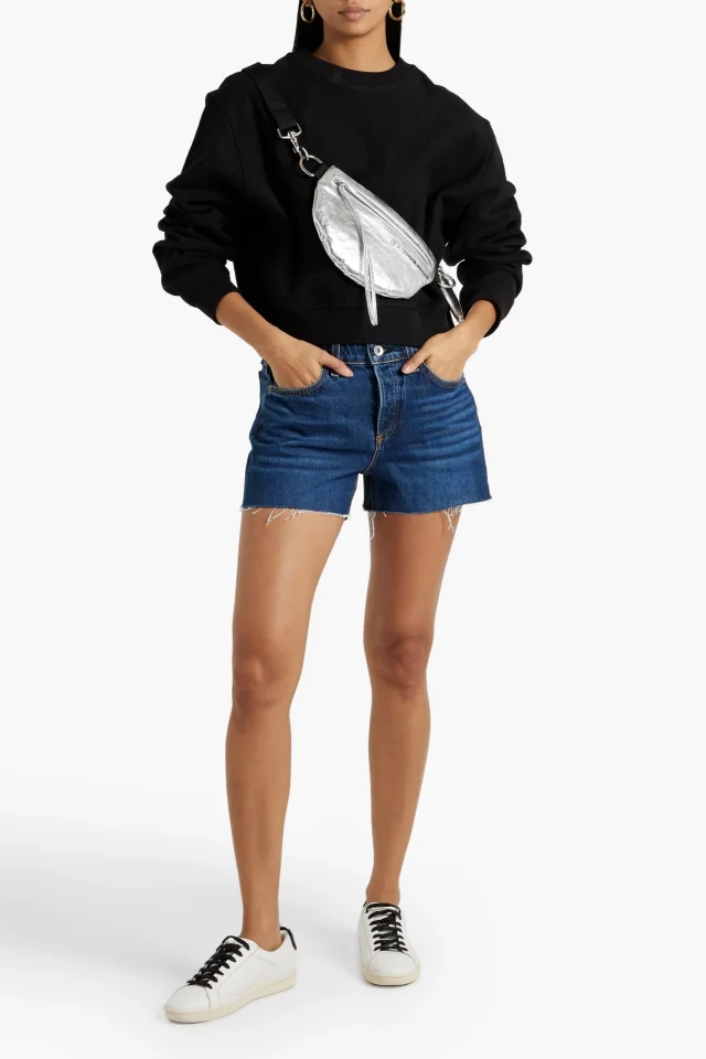 Rag & Bone Dre Frayed Denim Shorts in Blue, photo 2 of 4 from THE OUTNET