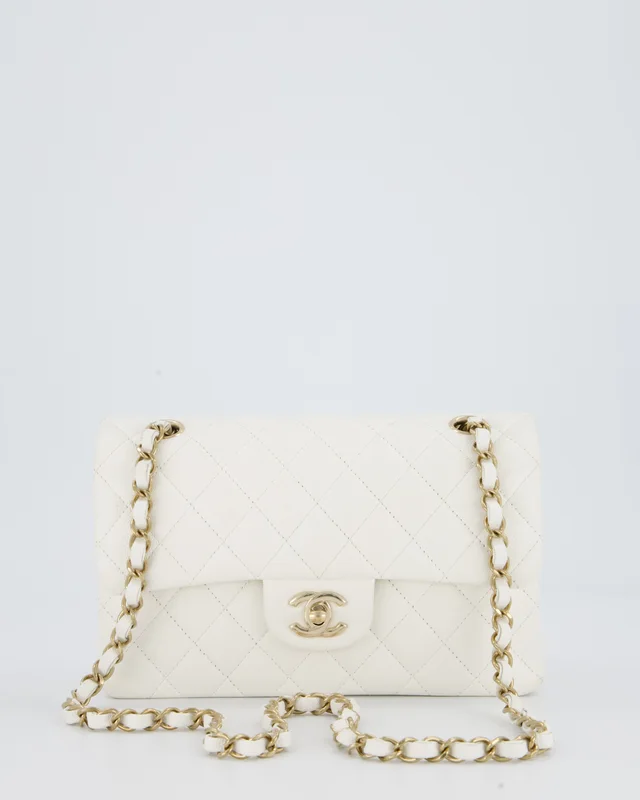 Chanel White Small Classic Double Flap Bag from Sellier