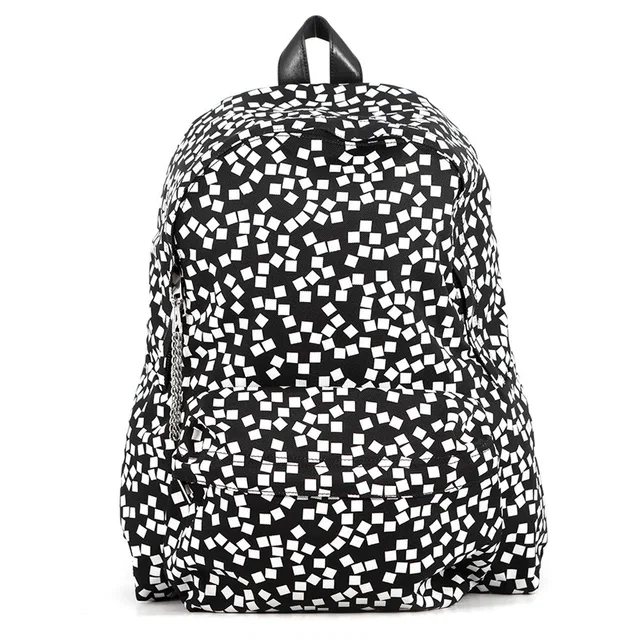 Celine Design Print Backpack Black/White188382BHR.38AW Nylon Canvas Leather Size Medium in Black Canvas from GALLERY RARE