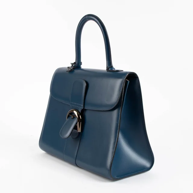 Delvaux Bleu de Prusse Box Calf Brillant MM Bag in Blue Box leather from Labellov, photo 3 of 9