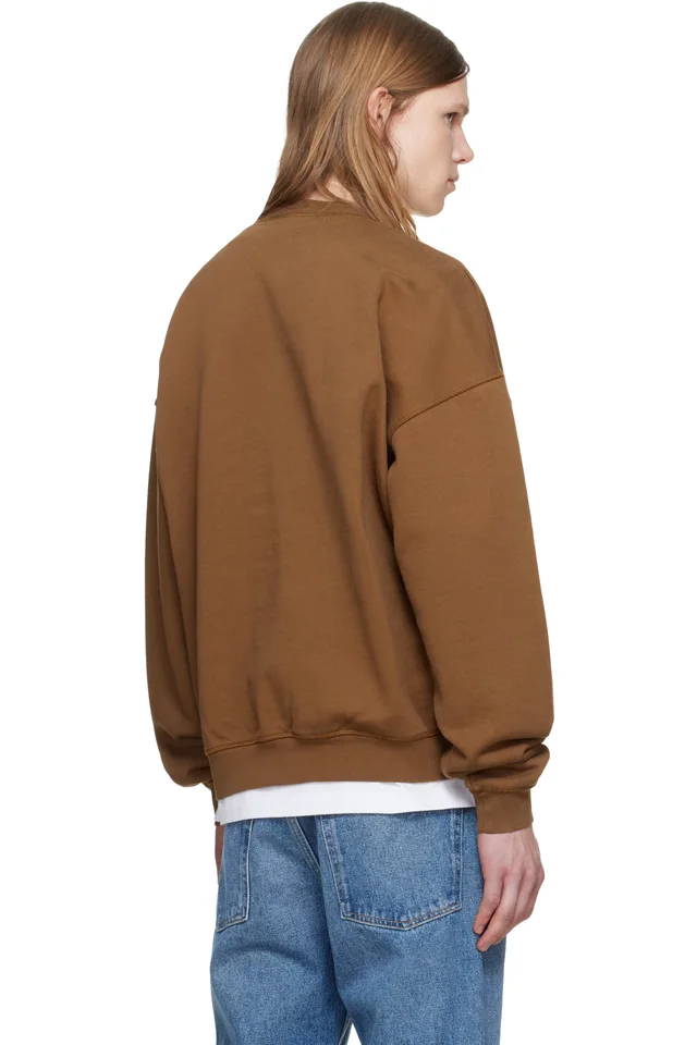 Dsquared2 Brown D2 Signature Relax Fit Crewneck Sweatshirt, photo 3 of 4 from SSENSE