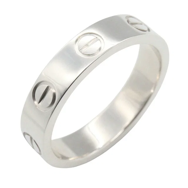 Cartier Mini Love Au750 White Gold Ring Size 47 in White from LuxUness