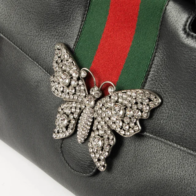 Gucci Crystal Butterfly Large Linea Totem Bag in Black from Labellov, photo 3 of 8