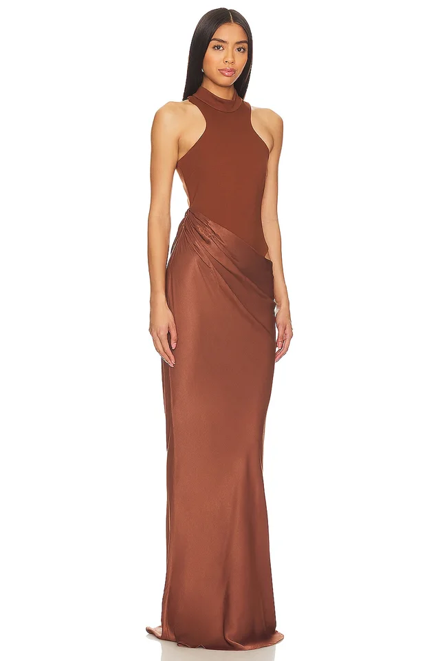 Camila Coelho Estrella Maxi Dress in Nutshell Brown, photo 2 of 4 from REVOLVE (Canada)