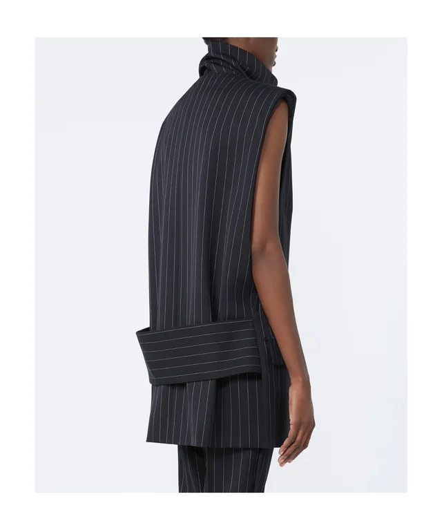Sportmax Sleeveless pinstripe wool jacket - Black, photo 3 of 6 from SENSER