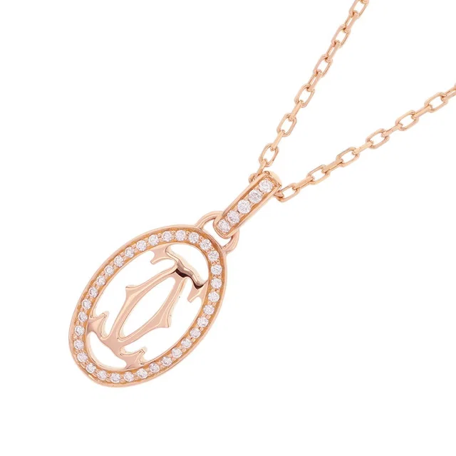 Cartier Double C Logo NecklaceB7219300 18K Pink Gold in Pink from GALLERY RARE
