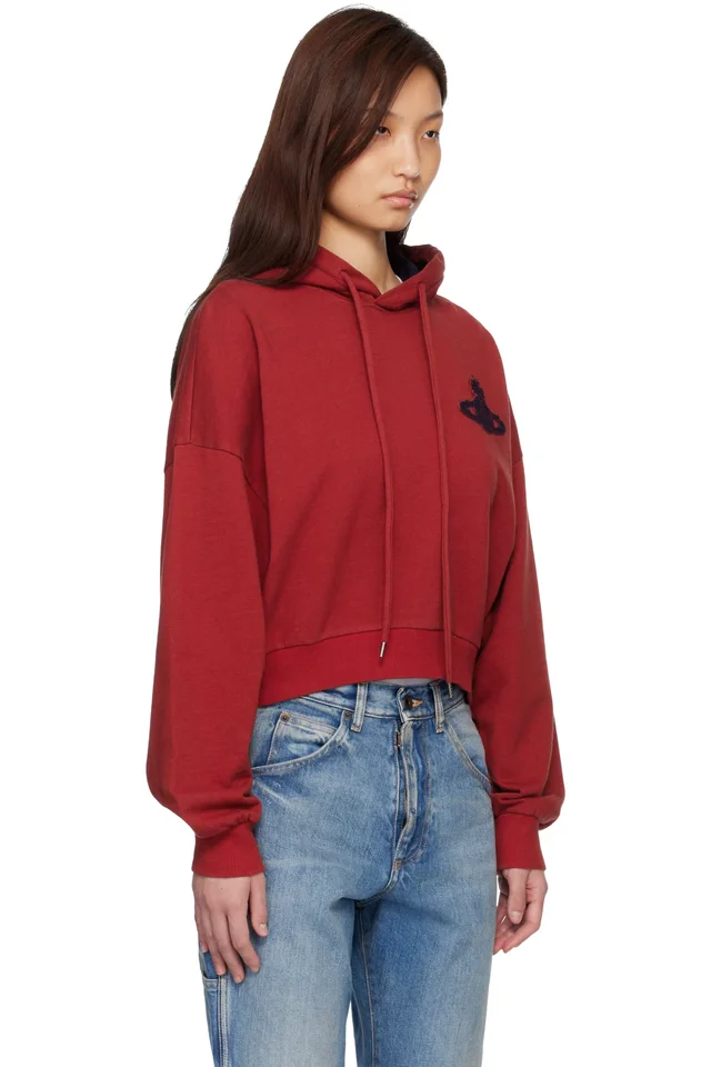 Vivienne Westwood Red Cropped Box Hoodie, photo 2 of 4 from SSENSE