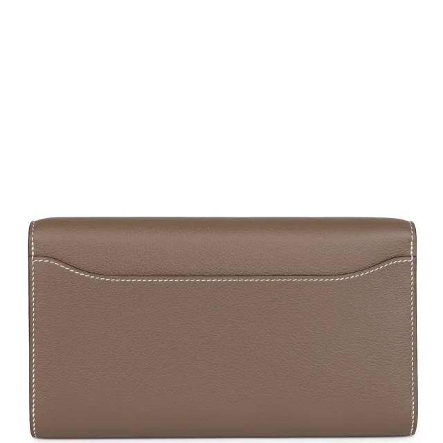 Hermès Constance Wallet To Go Etoupe Evercolor Palladium Hardware in Taupe Leather from Madison Avenue Couture, photo 4 of 10