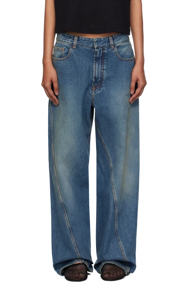 ALAÏA Blue Twisted Jeans, image 1 of 1 from SSENSE