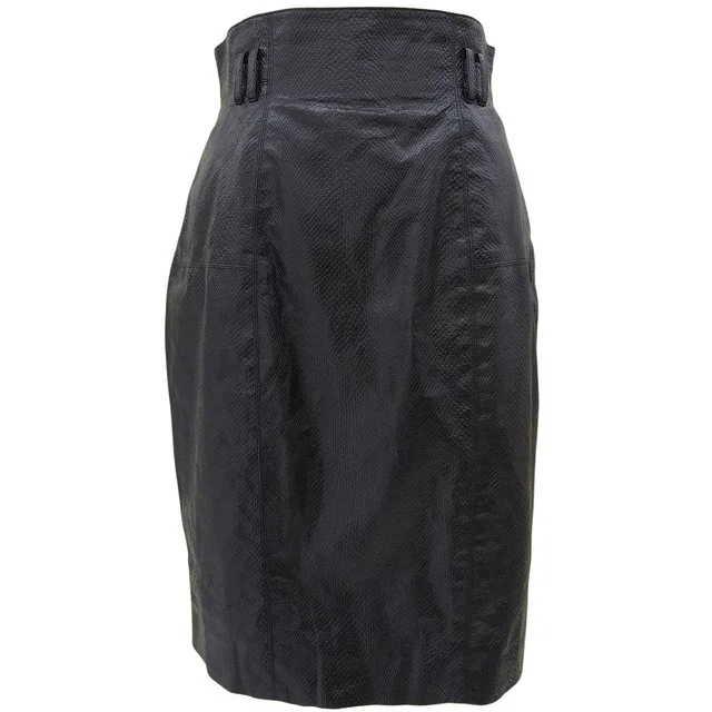 Dior Python Embossed Tight Skirt #9 Black in Black Python from VINTAGE QOO TOKYO