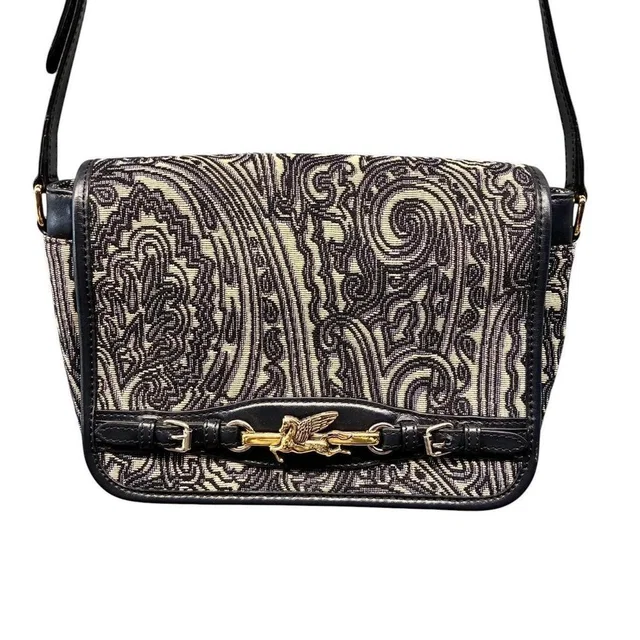 Etro Women's Casual Bag - Black/Tan in brown|black|neutral from Depop