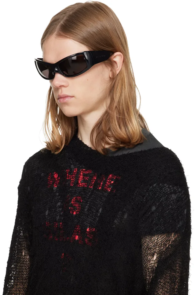 Balenciaga Black Extreme Sunglasses, photo 4 of 4 from SSENSE