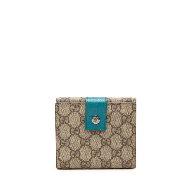 Gucci GG Supreme Compact Wallet Small Wallets in Beige Coated canvas from Designer Revival