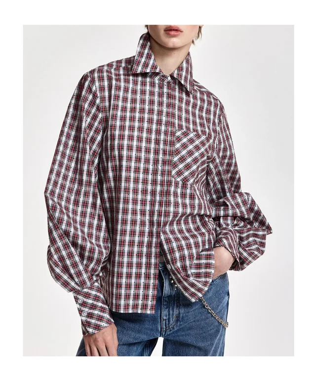 Essentiel Antwerp Kalmia Checked Oversized Shirt, photo 4 of 9 from SENSER