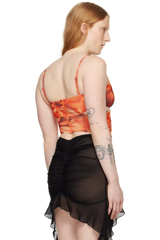 MISBHV Orange Printed Corset, photo 3 of 3 from SSENSE