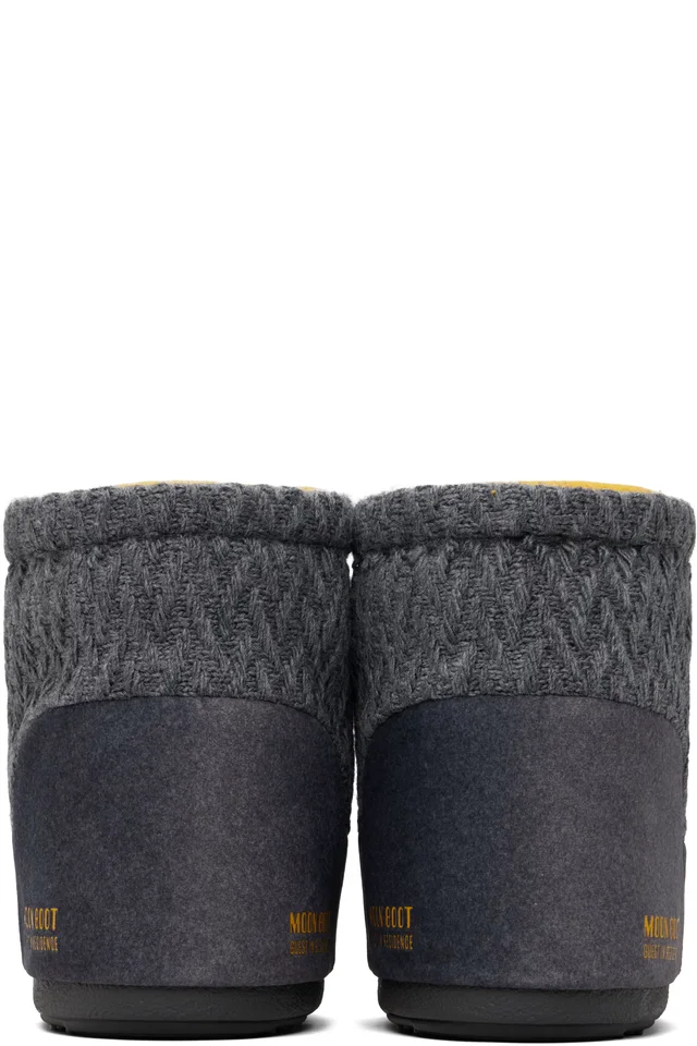 Guest in Residence Gray Moon Boot Edition Icon Low No Lace Knit Boots, photo 2 of 5 from SSENSE