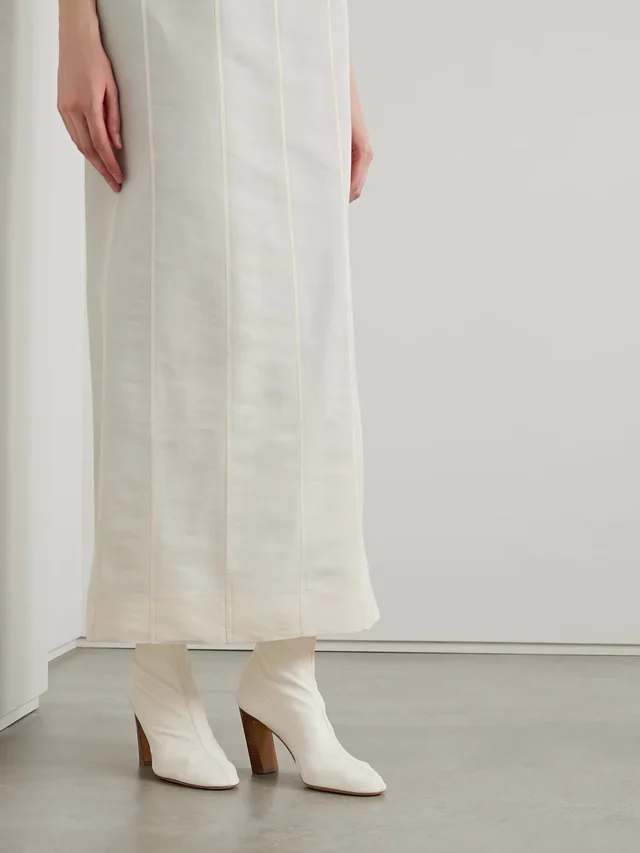 KHAITE Leather ankle boots in Beige, photo 2 of 2 from NET-A-PORTER (Canada)