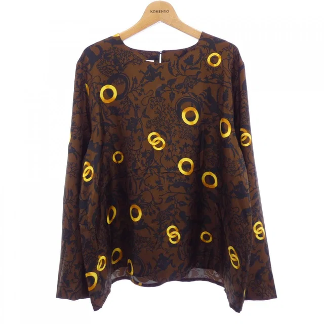 Celine Vintage Shirt Brown in Brown Silk from The Reluxe