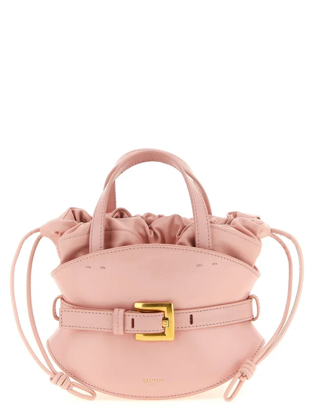 Balmain Shuffle Top Handle Bag — Pink Calf Leather in Pink Calfskin from HEWI
