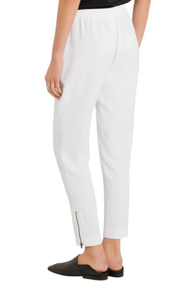 Stella McCartney Tamara Cropped Crepe Tapered Pants in White, photo 4 of 5 from THE OUTNET