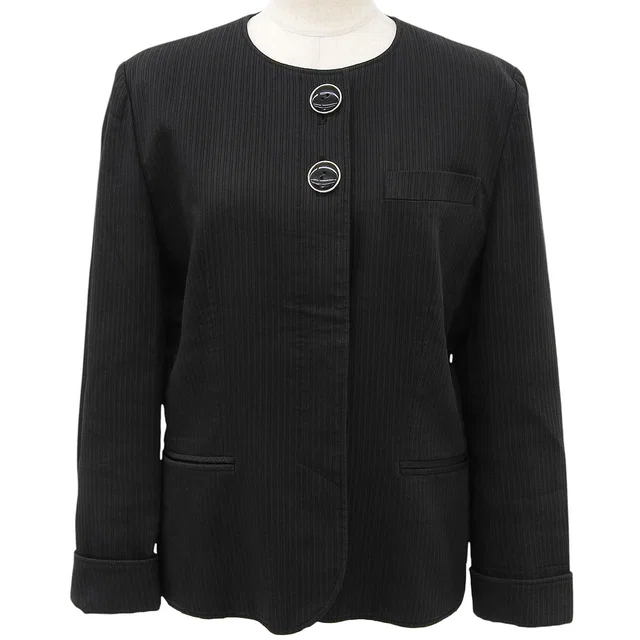 Dior Striped jacket #L Black in Black from VINTAGE QOO TOKYO