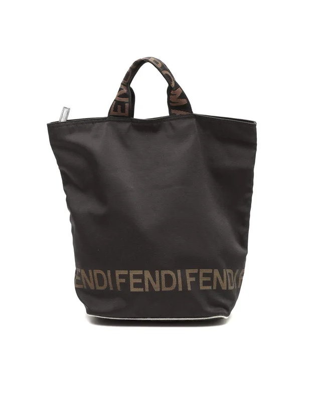 Fendi Logo Tote Bag in Canvas from A Retro Tale