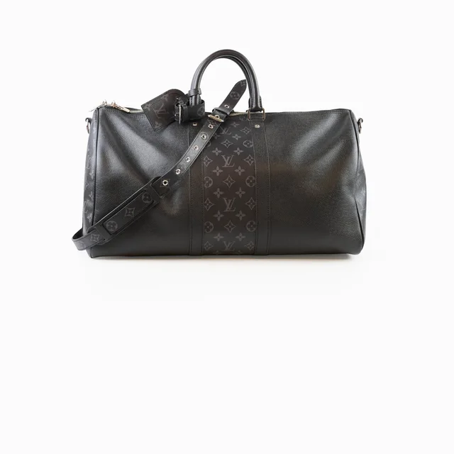 Louis Vuitton Keepall 50 Bandoulliere Monogram Eclipse Taiga in Canvas from The Purse Affair