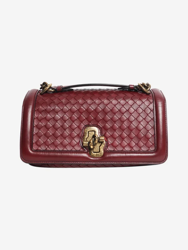 Bottega Veneta Burgundy Olimpia knot shoulder bag in Burgundy Leather from Sign of the Times