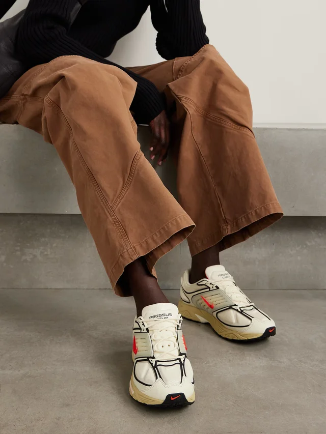 NIKE Air Pegasus Wave mesh, faux leather and rubber sneakers in Beige, photo 2 of 2 from NET-A-PORTER (Canada)