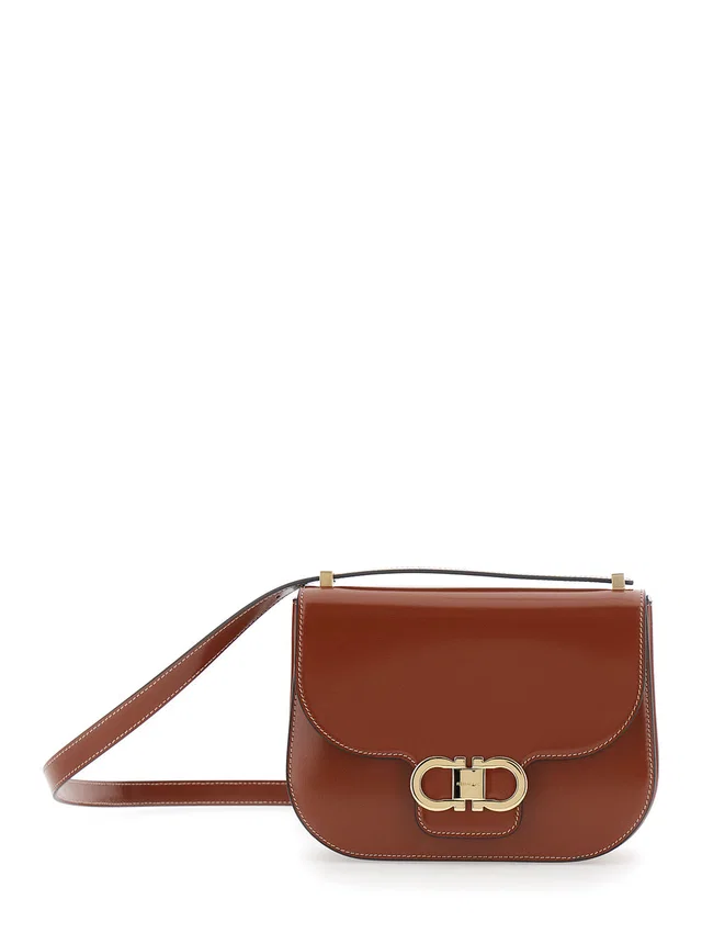 Ferragamo Crossbody Bag — Brown Calf Leather in Brown Calfskin from HEWI