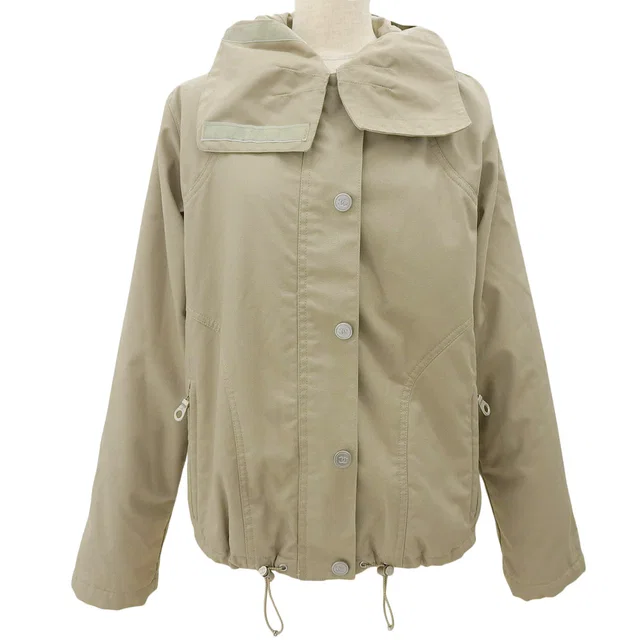 Chanel 2002 Sport Line CC Mark Button Zip Up Hooded Jacket #34 Beige in Beige from VINTAGE QOO TOKYO