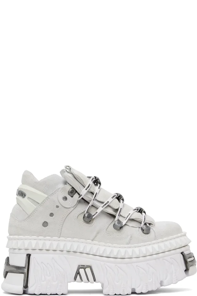 VETEMENTS White New Rock Edition Fire Platform Sneakers from SSENSE, photo 1 of 1