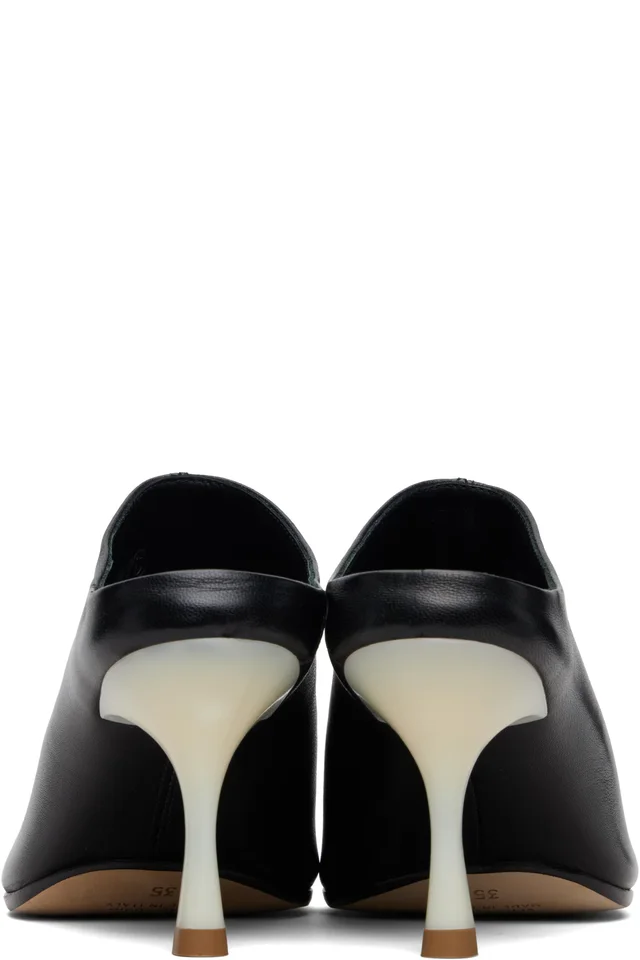 MM6 Maison Margiela Black Ballerina Mule Heels, photo 2 of 5 from SSENSE